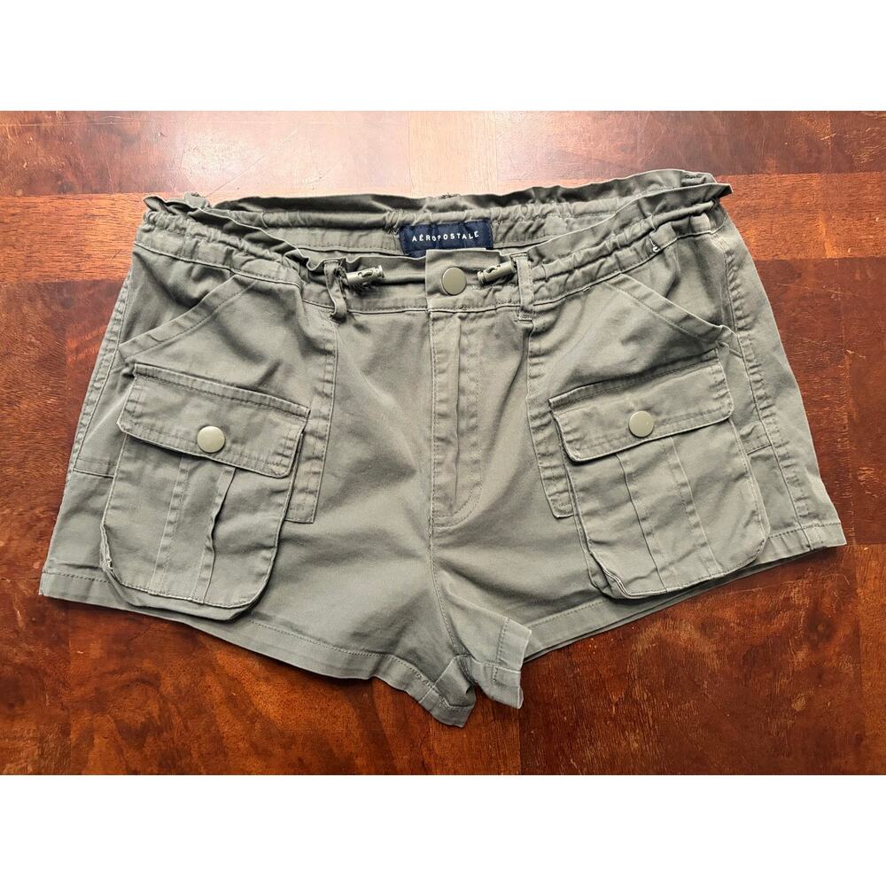 Aeropostale Olive Green Low Rise Cargo Short Shorts Micro Mini XS